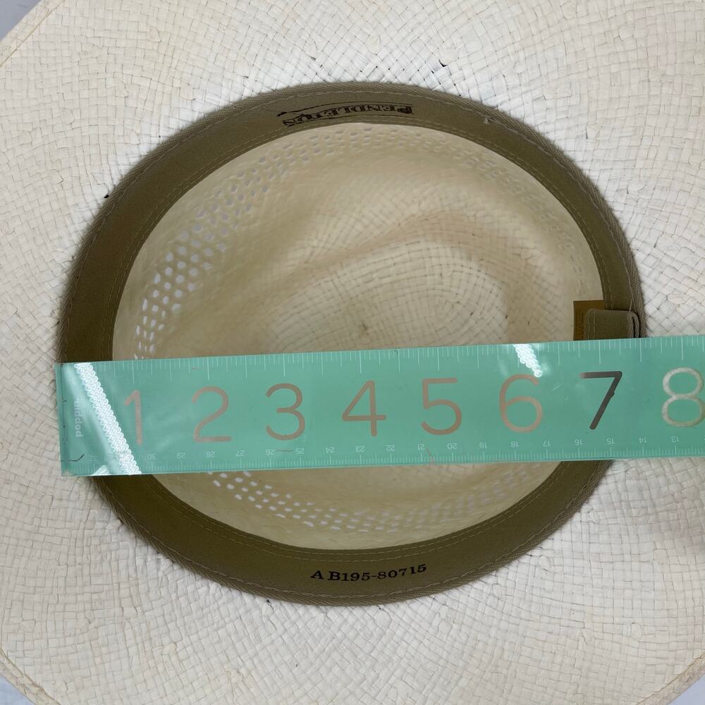 PENDLETON Straw Hat Medium Panama Style Vintage M… - image 13